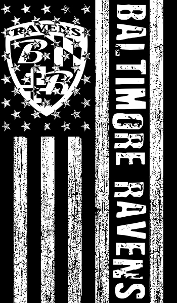 Baltimore Ravens Black And White American Flag logo vinyl decal